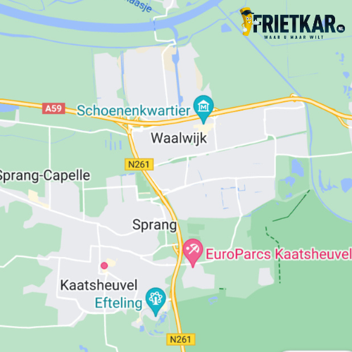 Frietkar logo op de kaart in Waalwijk